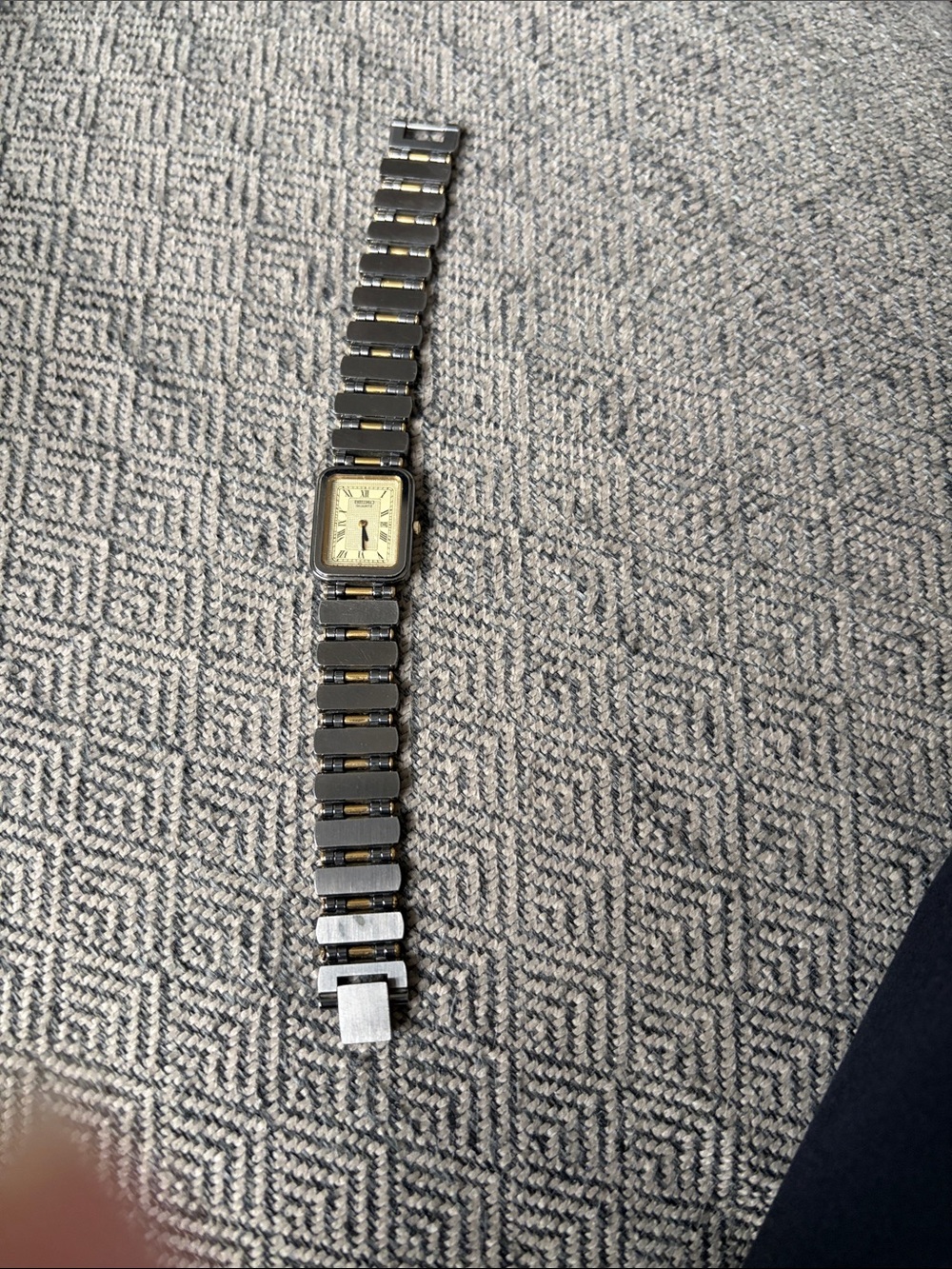 Seiko Black and Gold Rectangular Women's Bracelet Watch
